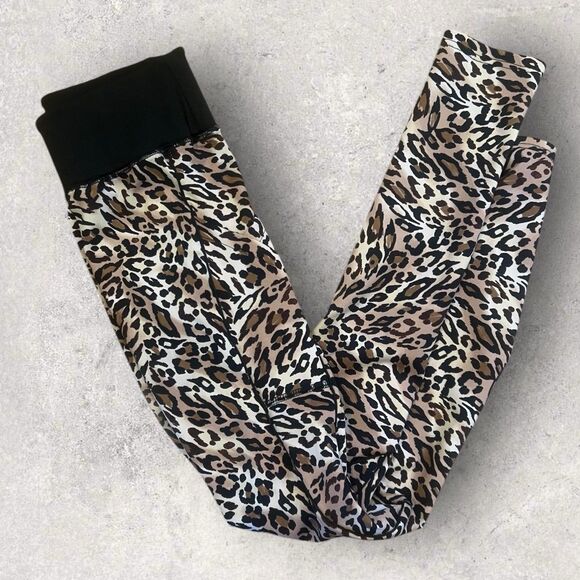 Body Instinct Cheetah Print High Waisted Butt Lifting Athletic Leggings Small - Picture 1 of 5